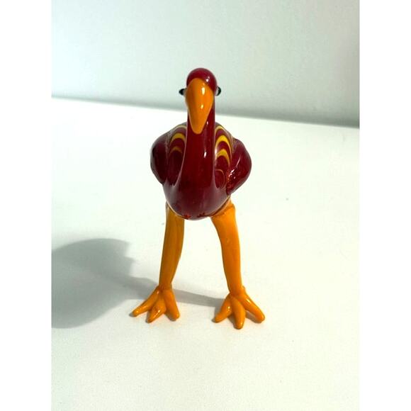 Fitz & Floyd Hand Blown Glass Red & Yellow Flamingo Vintage 4.5" - Picture 3 of 6